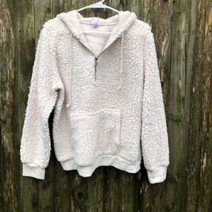 NOBO(no boundaries) cream fuzzy hoodie